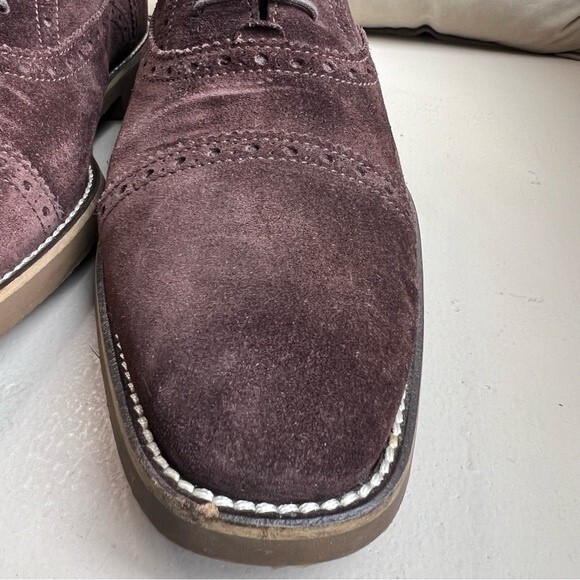 Mikekonos Brown Suede Lace Up Oxford Shoes Men’s Size 10.5 Preppy Dress Casual - Picture 8 of 14